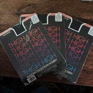 Lot if 3,Thigh High Fashion Collection Stockings One Size